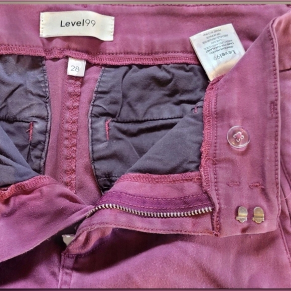WOMEN'S LEVEL 99 BRAND PANTS SOLD BY ANTHROPOLOGY "DARK ORCHARD" COLOR SZ. 28 - Picture 6 of 6